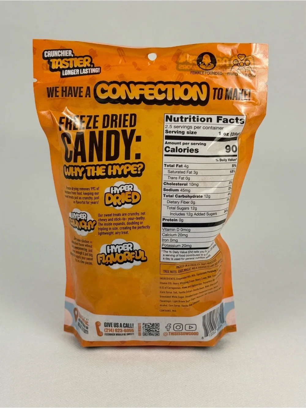 Sow Good Freeze Dried Candy Lot of 3 Sweet Squares & Caramel Crunch